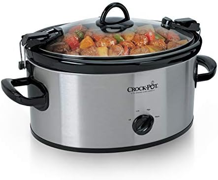 Programmable Crock-Pot Cook & Carry 6 Quart Portable Slow Cooker S07N - Digital Crock Pot Slow Cooker for Family Meals - Stainless