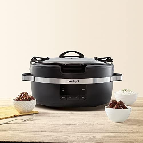 Digital Control Crock-Pot Thermoshield 6 Quart Slow Cooker with Carry Handles S12S - Large Capacity Electric Stew Pot & Slow Cooker Detail