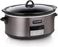 Large Capacity Crock-Pot 8 Quart Programmable Slow Cooker with Auto Warm S28G - Stainless Steel Slow Cooker with Locking Lid - Default Title