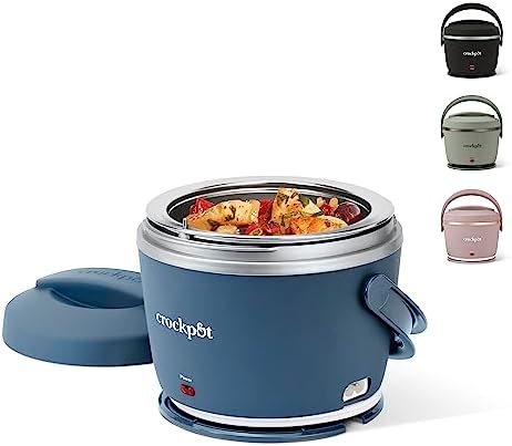 Portable Electric Crock-Pot Electric Lunch Box Food Warmer 20oz – Faded Blue S22V - Portable Electric Lunch Box Food Warmer - Faded Blue