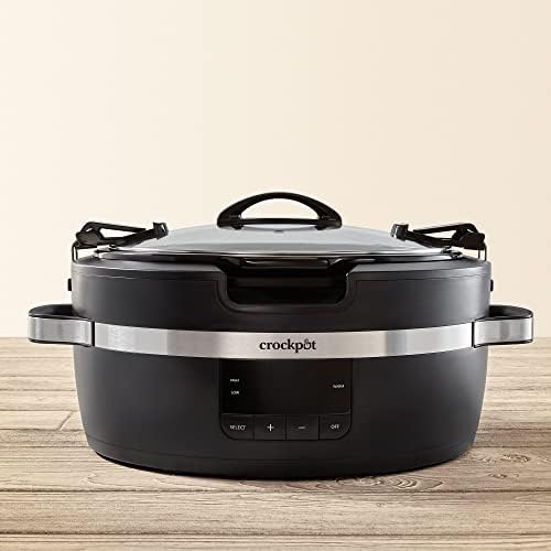 Digital Control Crock-Pot Thermoshield 6 Quart Slow Cooker with Carry Handles S12S - Large Capacity Electric Stew Pot & Slow Cooker Detail