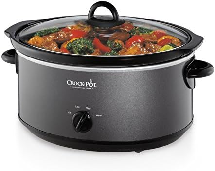 Large Capacity Crock-Pot 7 Quart Slow Cooker – Charcoal S09Q - Programmable Slow Cooker with Oval Ceramic Pot Detail