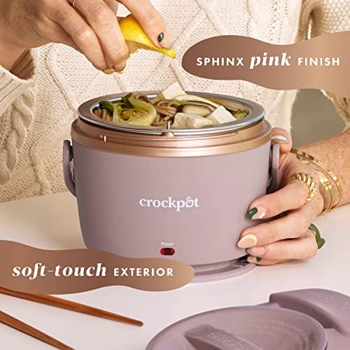 Mini Personal Crock-Pot Electric Lunch Box Food Warmer 20oz – Blush Pink S18G - Self-Heating Lunch Box for Office and Car Travel Detail