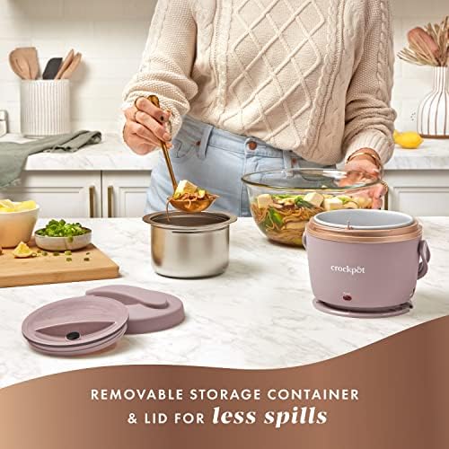 Mini Personal Crock-Pot Electric Lunch Box Food Warmer 20oz – Blush Pink S18G - Self-Heating Lunch Box for Office and Car Travel Detail