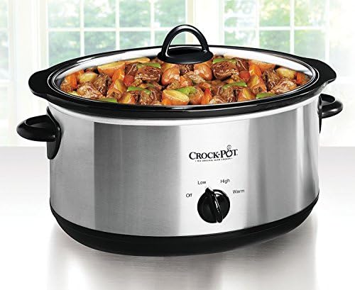 Programmable Crock-Pot 7 Quart Oval Manual Slow Cooker – Stainless Steel S29K - Stainless Steel Slow Cooker with Locking Lid Detail