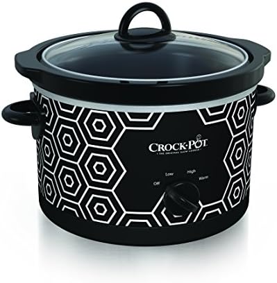 Oval Ceramic Crock-Pot 4.5 Quart Portable Slow Cooker – Black & White S11W - Stainless Steel Slow Cooker with Locking Lid - Default Title