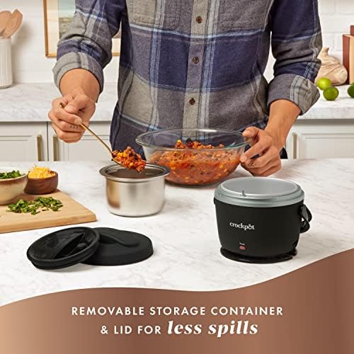 Rapid Heating Crock-Pot Electric Lunch Box Food Warmer 20oz – Black S26G - Portable Electric Lunch Box Food Warmer Detail