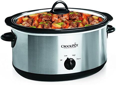 Programmable Crock-Pot 7 Quart Oval Manual Slow Cooker – Stainless Steel S29K - Stainless Steel Slow Cooker with Locking Lid - 7 Quarts