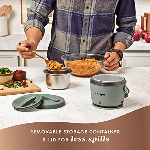 Rapid Heating Crock-Pot Portable Electric Lunch Box Food Warmer – Green S21D - Mini Personal Food Warmer for Healthy Meal Prep Detail